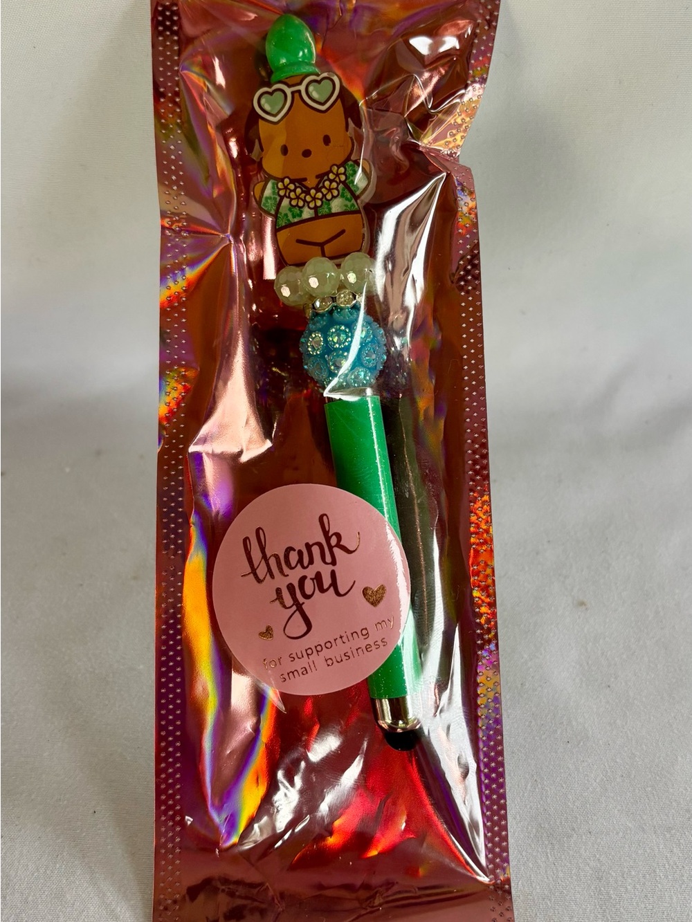 Cute Mint Green Dog Character Stylus Pen - Picture 2 of 4